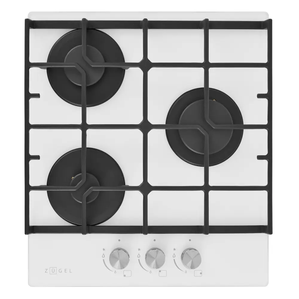 Газовая варочная панель Zugel ZGH453W 45 см 3 конфорки цвет белый STLM-2000376