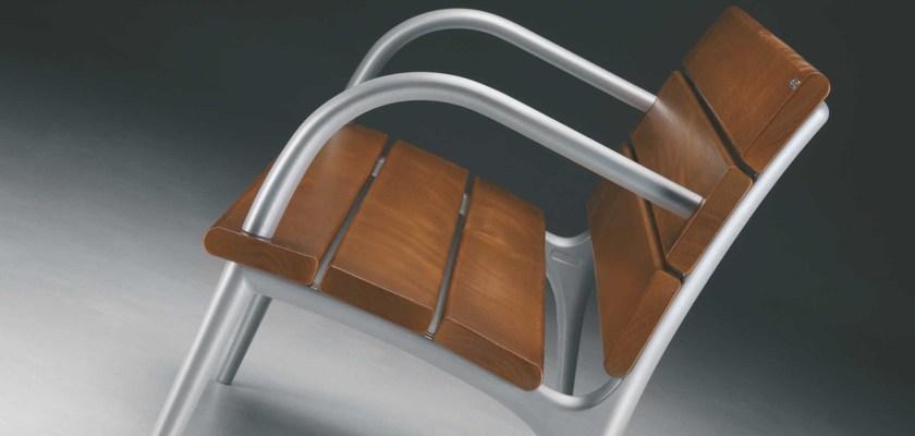 Metalco Деревянная скамья в современном стиле с подлокотниками sun-id-1349063 - Вид №2