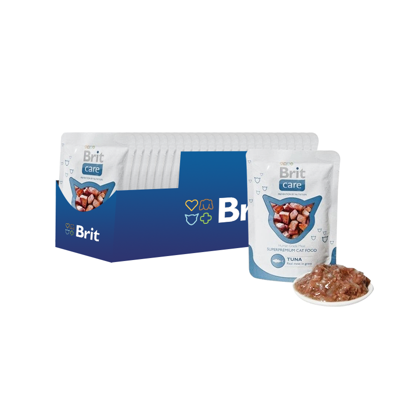 ПР0021331*24 Корм для кошек Care Тунец конс. пауч 80г (упаковка - 24 шт) Brit 