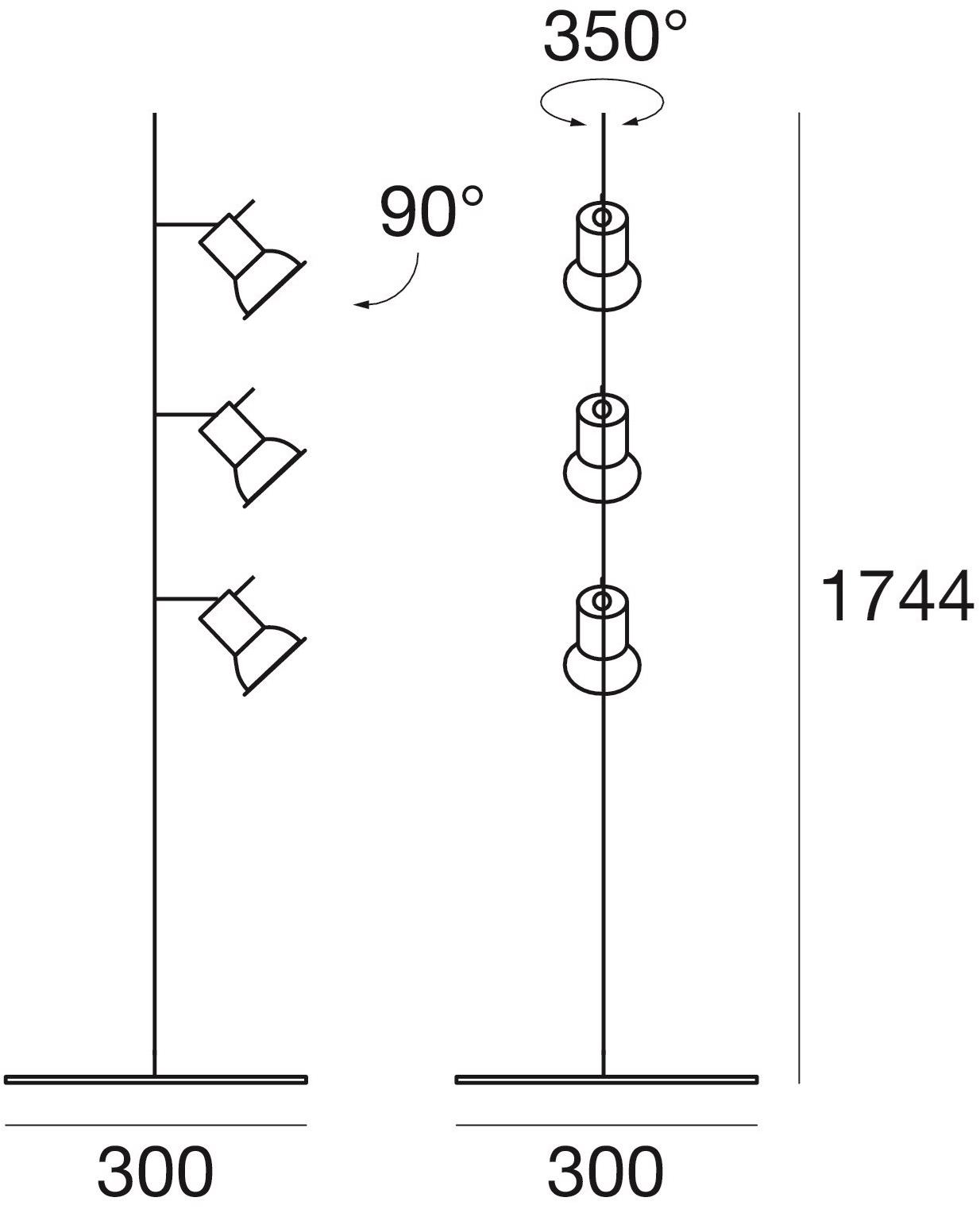 Linea Light Group Регулируемый светодиодный металлический торшер Spotty sun-id-1462154 - Вид №4