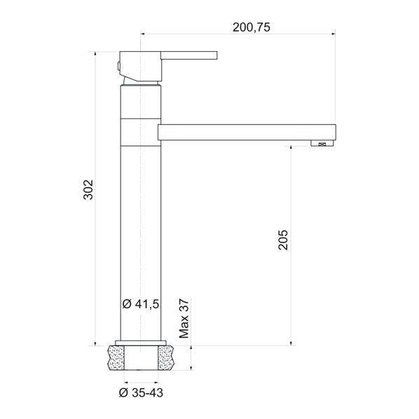 35-08L ETA  Смеситель для кухни  ARGO kran 3508leta - Вид №1