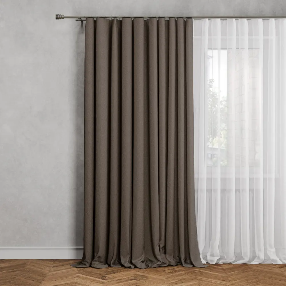 Штора на ленте Анора 160x260 см цвет коричневый 89375979 STLM-2106309 Santreyd 