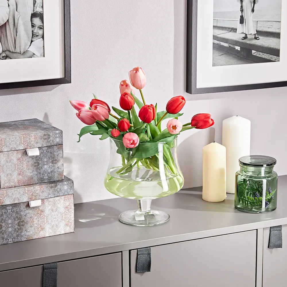 Ваза-бокал Santreyd «Лангрен» — прозрачная стеклянная для интерьера 82554492 STLM-0029734