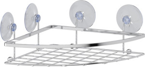 GHI 203 Полочка-решетка угловая на вакуумных присосках 26,5 cm SORCOSA Plain