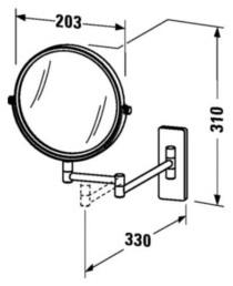 Duravit Настенное круглое увеличительное зеркало D-code sun-id-1445618 - Вид №2