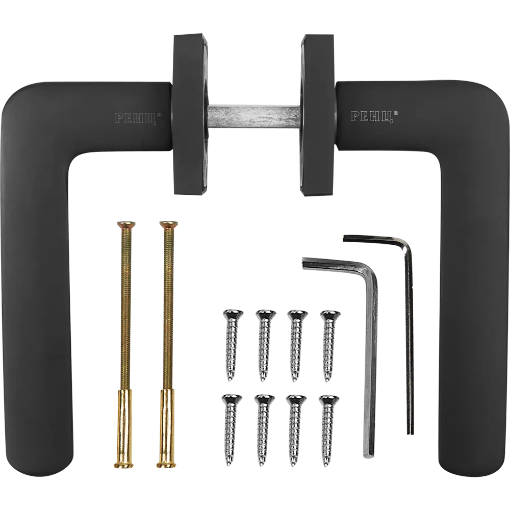 Ручка дверная на розетке Reinz Лана, цвет черный RENZ STLM-2000356 - Вид №1