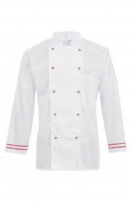 64732 Куртка поварская "Люкс-Лайт" красная полоска  Повар  размер 56-58/182-188