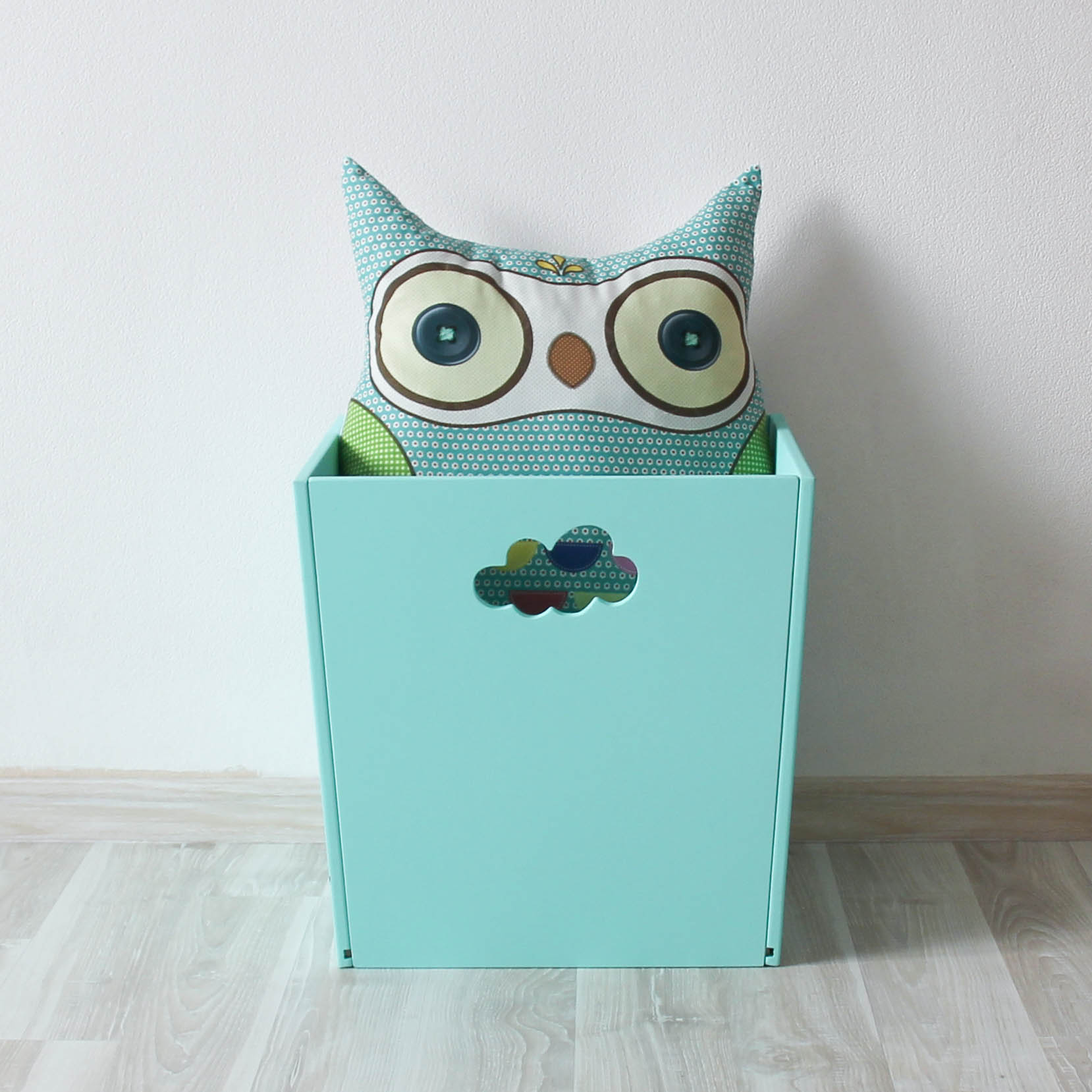 Деревянный ящик для игрушек бирюзовый с облачком VAMVIGVAM  282054 Голубой Santreyd  - Вид №1