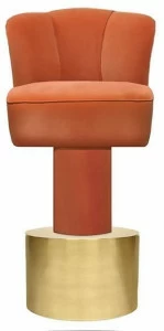 Moanne Барный стул высокий бархатный со спинкой Monti