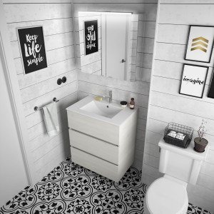 26563 SALGAR Мебель для умывальника FUSSION LINE 700 SBIANCATO с 3 ящиками 697 x 868 x 450 мм Sbiancato