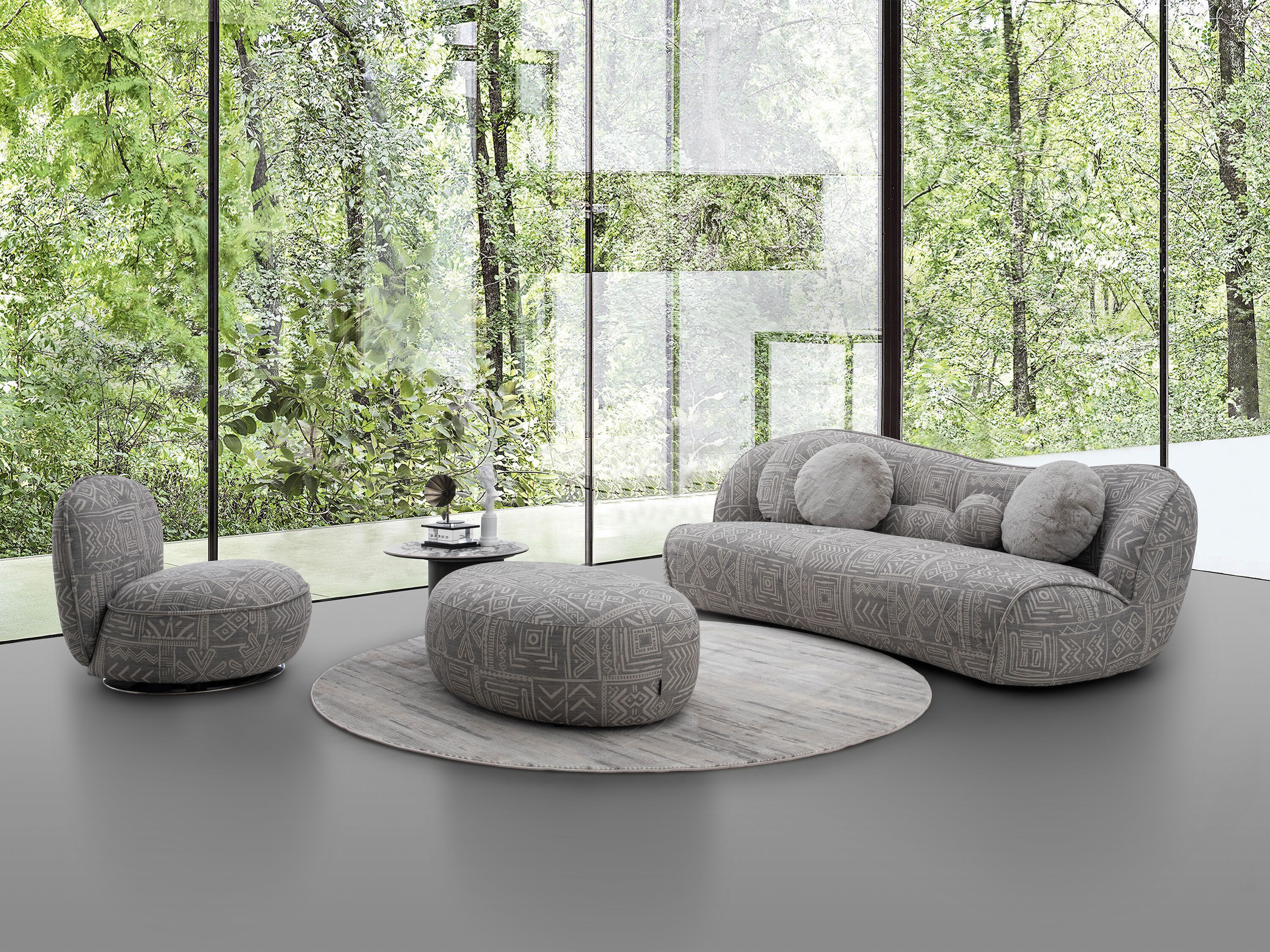 Изогнутый диван из ткани CAMPO DE' FIORI Wave ARCH-00005483 - Вид №1