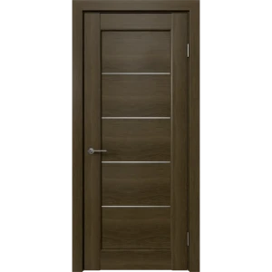 Дверь межкомнатная Дельта горизонтальная остеклённая ПВХ ламинация цвет ольха коричневая 90x200 см (с замком и петлями)