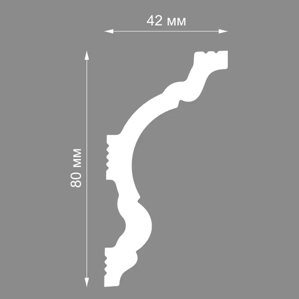 Уголок для плинтуса полистирол ударопрочный Format 01D белый 80 мм STLM-2084141 - Вид №2