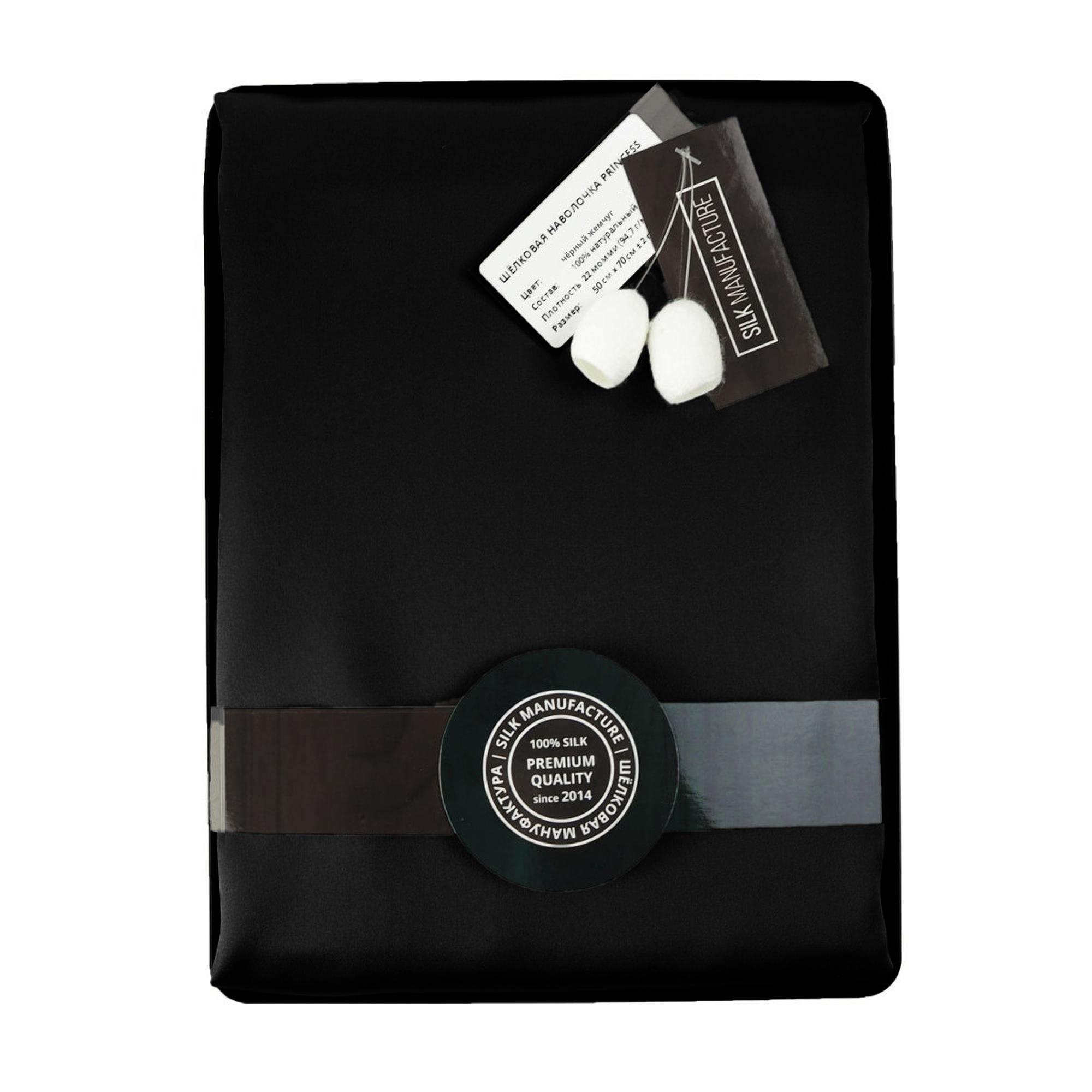 Наволочка princess57black, 70x50 см, шелк, 1шт, цвет черный SILK MANUFACTURE 90520674 - Вид №4