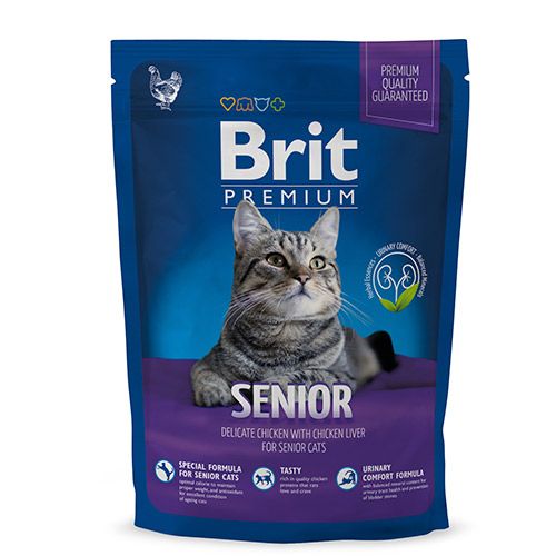 ПР0037865 Корм для кошек Premium Cat Senior для пожилых, курица и печень сух. 1,5кг Brit 