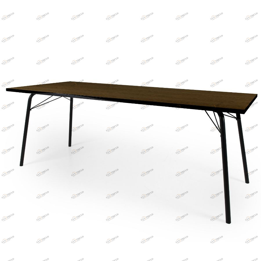 Стол обеденный Tenzo Daxx, 75х200х90 см, меламин/металл, коричнево-черный 7180052