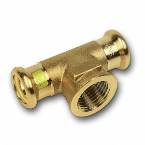 1111302234 SANHA 11130G пресс-фитинг газ, бронза, тройник ВПр-ВР-ВПр 22x3/4x22 мм