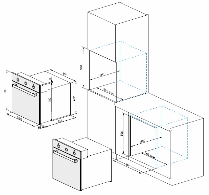 8118217 Электрический духовой шкаф Darina 2V5 BDE 112 708 B черный STDN-0084795 - Вид №9
