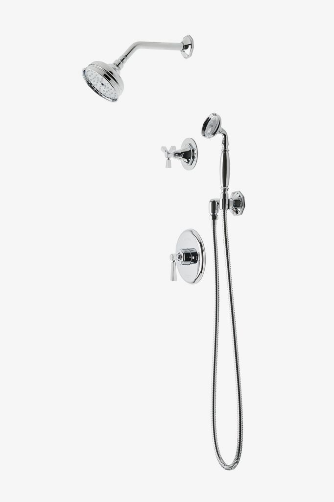 RDSP08 Комплект для душа Roadster с балансировкой давления с 5-дюймовой розеткой для душа, ручным душем и перекрестной перекрестной ручкой Waterworks 