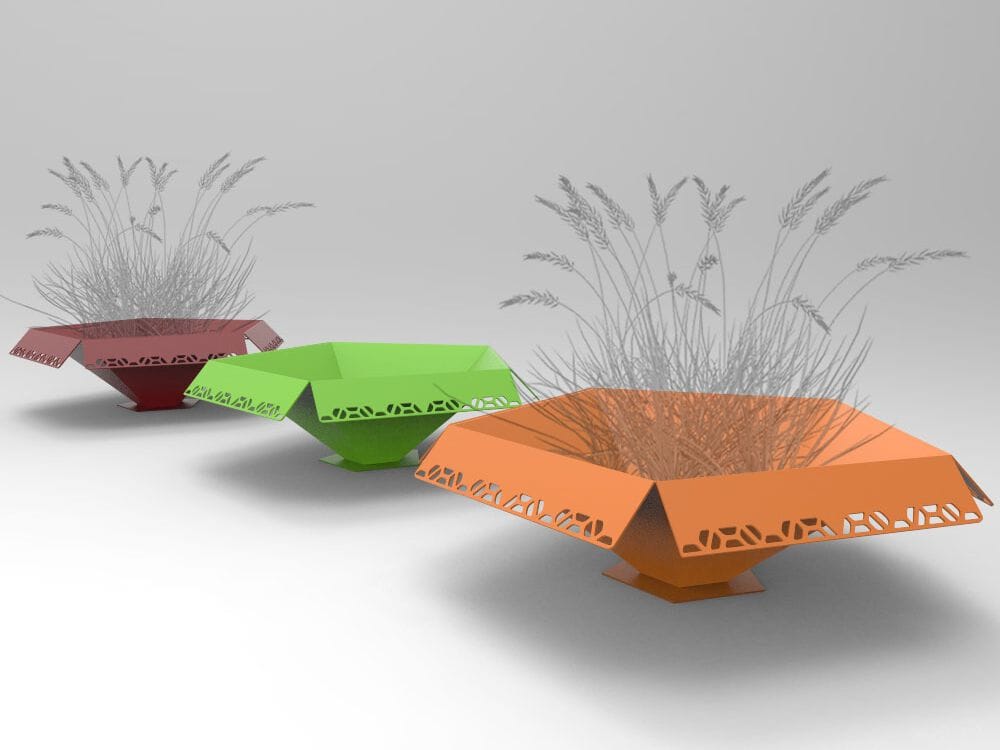 Низкая стальная плантатор CITYSì ROSE ARCH-00009390