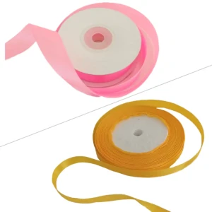 Лента атласная 0,6-1,2 см х 22,85 м в ассортименте