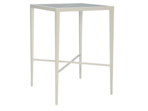 Высокий квадратный стол из алюминия и стекла