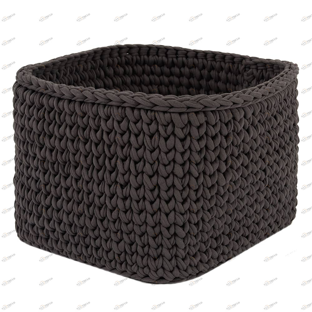 Вязаная корзина квадратная малая графит VAMVIGVAM  281996 Черный Santreyd 