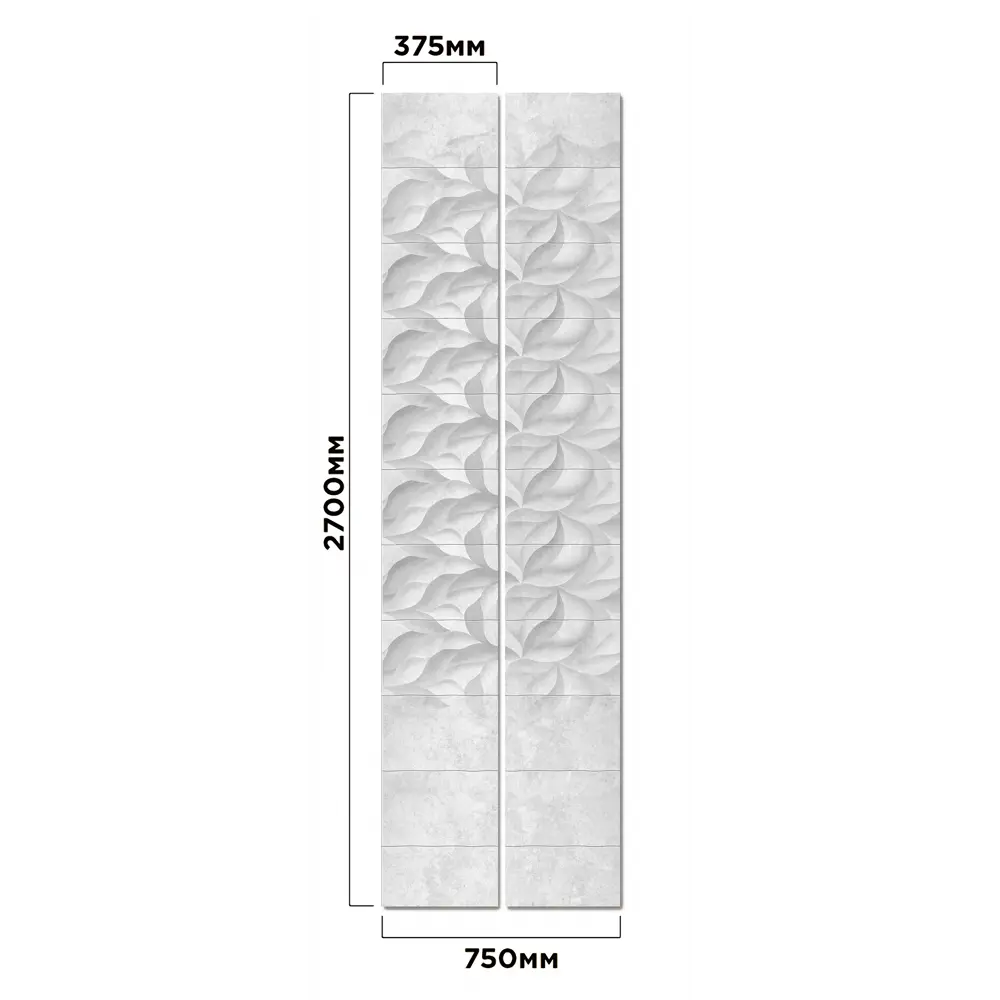 Комплект панелей ПВХ Лепестки 8 мм 2700х375 мм 2.025 м² 2 шт VENTA STLM-2156957 - Вид №1