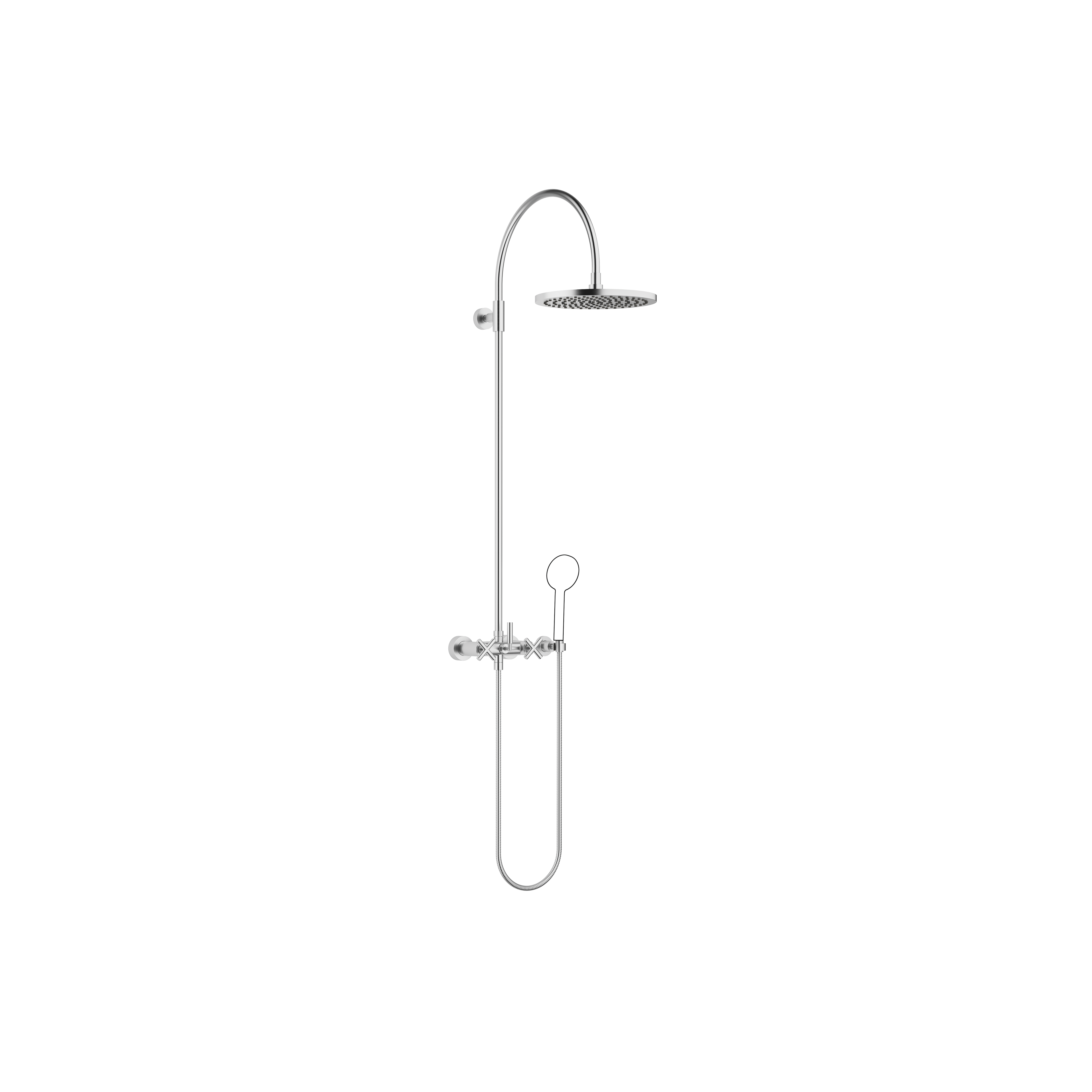 TARA Showerpipe со смесителем для душа без ручного душа 300 мм - Матовый хром DornBracht 26622892-93