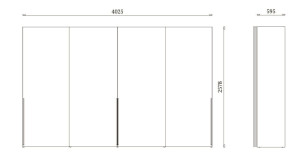 Секционный деревянный шкаф с раздвижными дверями