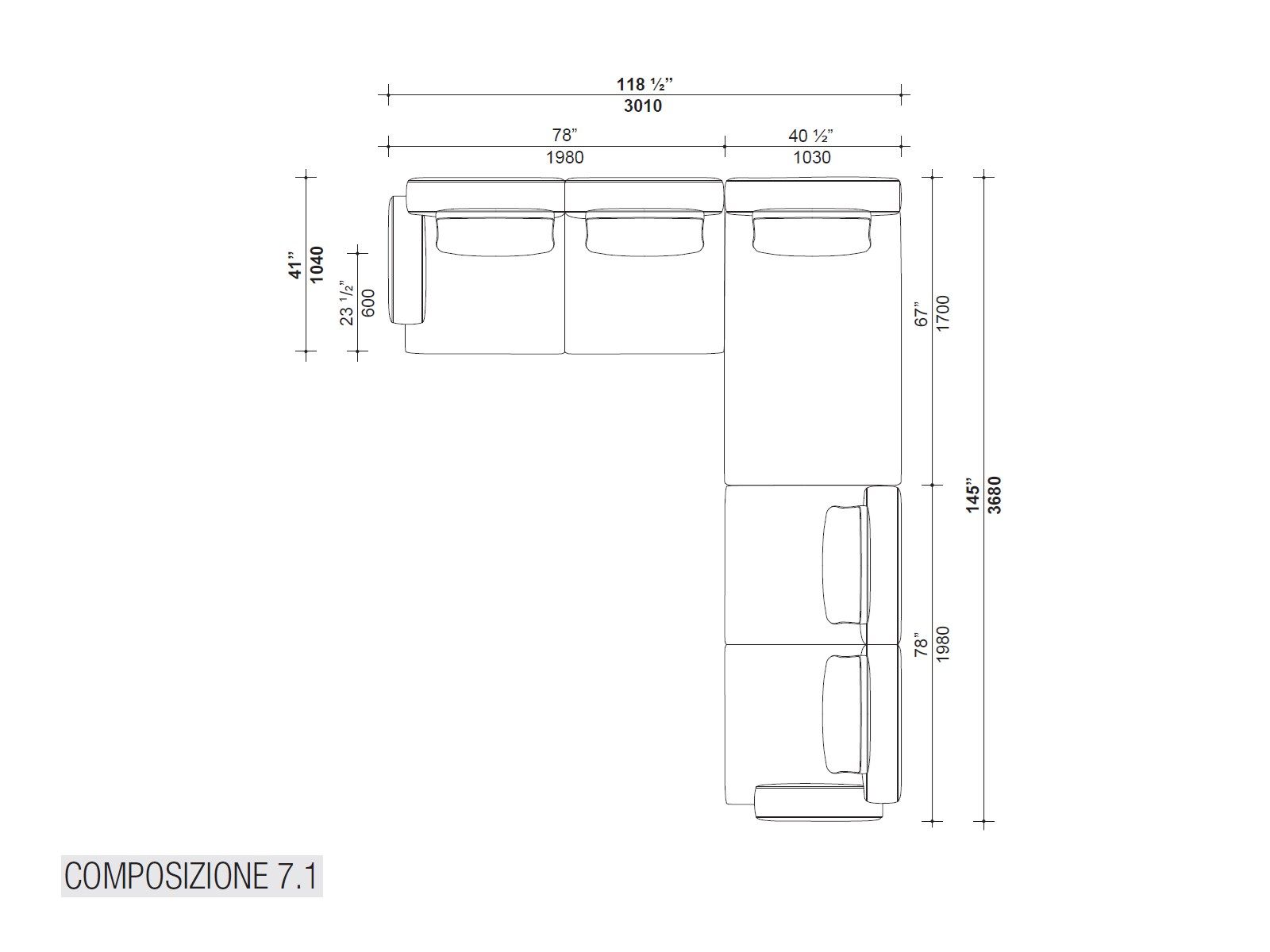 3-местный тканевый диван Lema MUSTIQUE ARCH-00045048 - Вид №15