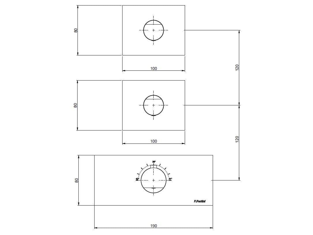 Термостатический смеситель для душа с 3 отверстиями из нержавеющей стали Rubinetterie Frattini Borgia ARCH-00066059 - Вид №2
