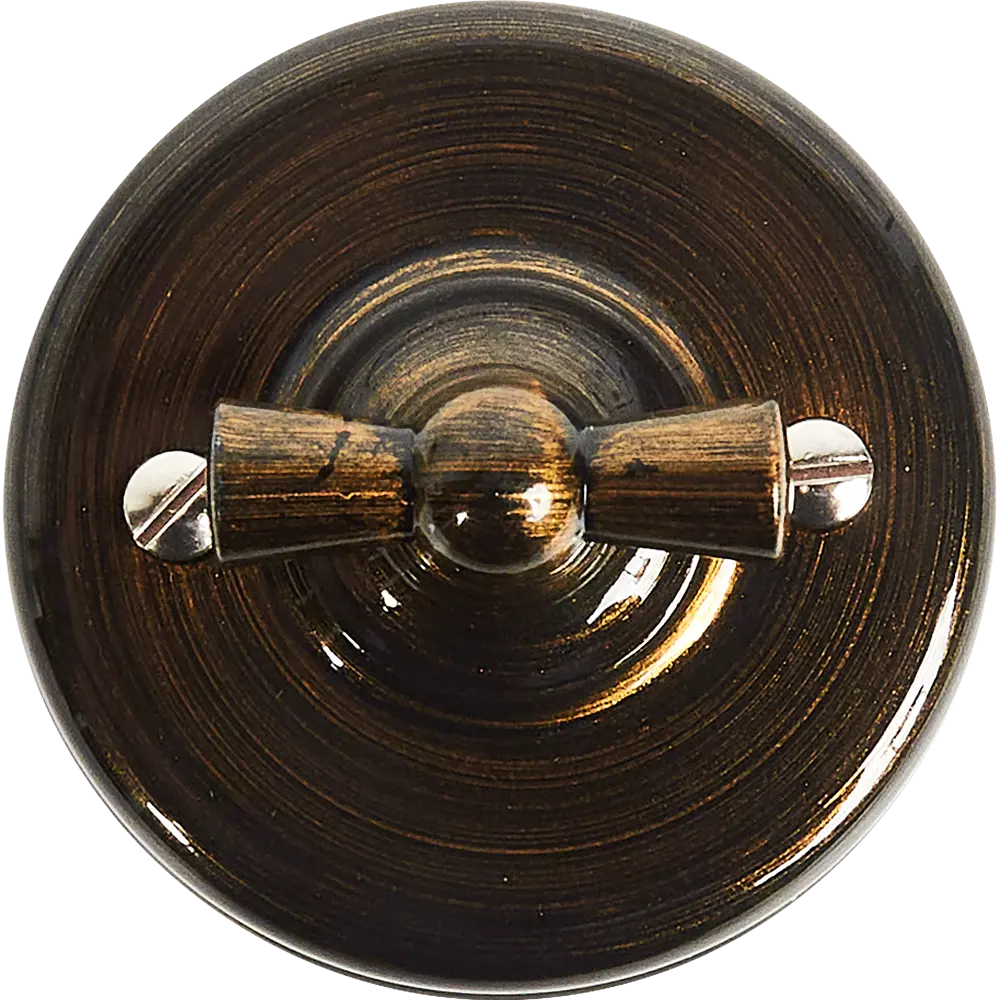 Выключатель Electraline одноклавишный в бронзовом глянце 84229215 Лофт STLM-0047242 - Вид №1