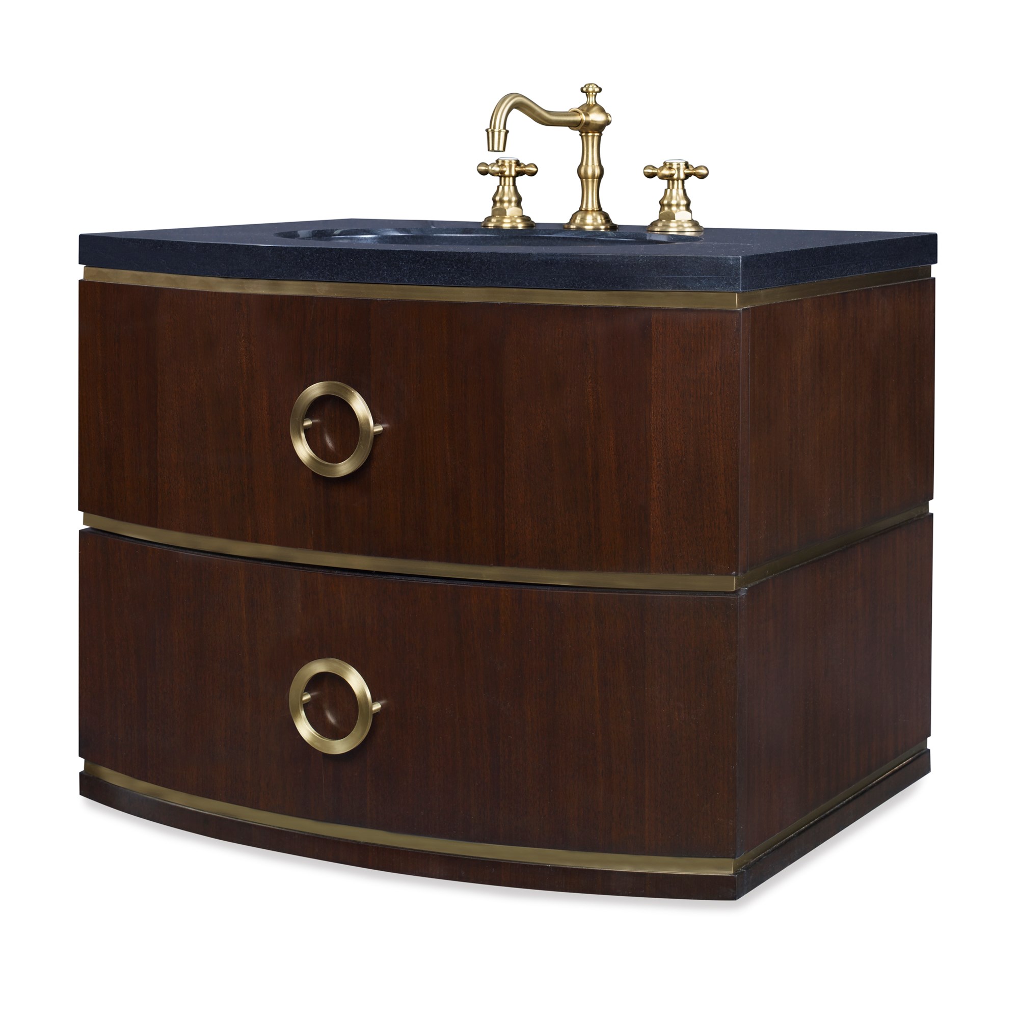 Тумбочка, Petite (до 33,5) 07231-110-212 Cirque Wall Sink Chest - Dark Walnut Ambella  - Вид №1