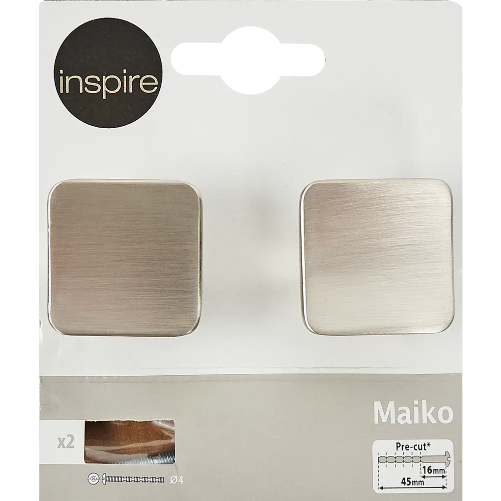 Ручка-кнопка мебельная Inspire Maiko 300 мм, цвет белый/серебристый, 2 шт. 81967285 STLM-2185271  - Вид №5