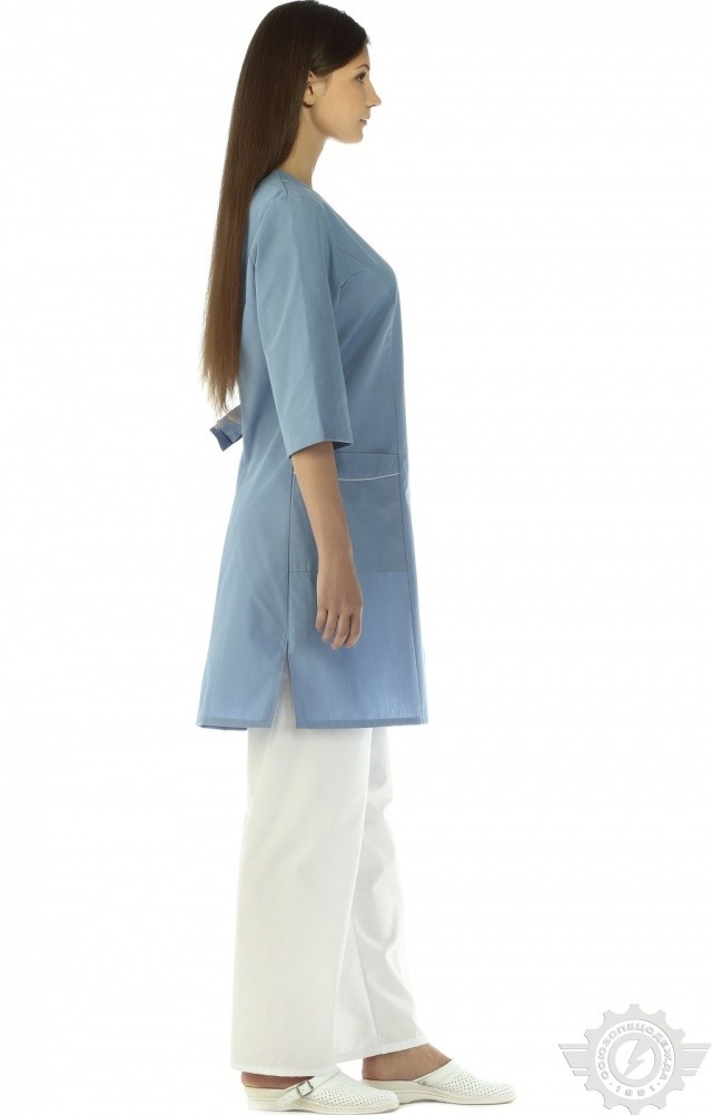 63695 Халат "Сервис-Люкс" темно-голубой  Медицинская одежда  размер 42/158-164 Спецодежда  - Вид №10