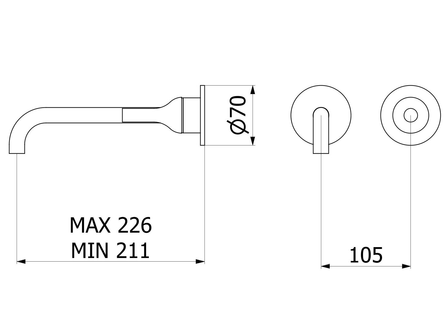 Настенный смеситель для раковины с 2 отверстиями IB Batlò ARCH-00006778 - Вид №1