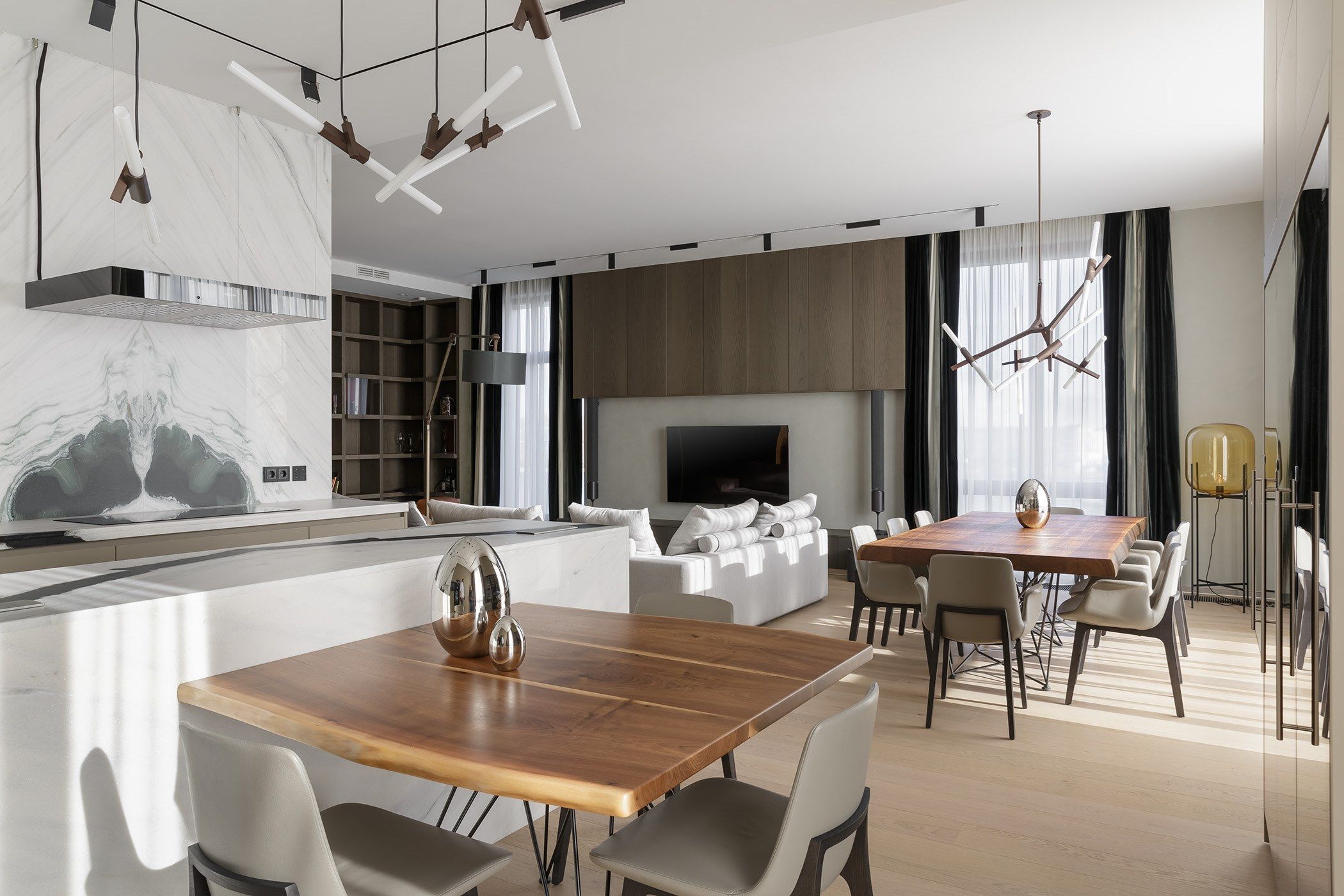 Кухня с трех сторон с островом и соседним столом TM Italia Cucine ARCH-00038339 - Вид №13