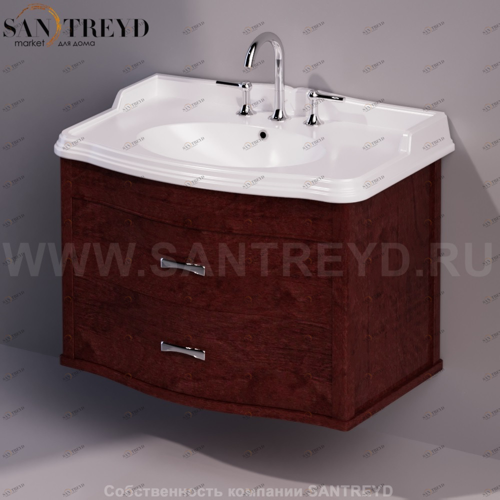 Тумба с ящиком подвесная под раковину AR864 орех Simas Arcade ARM3NOCE