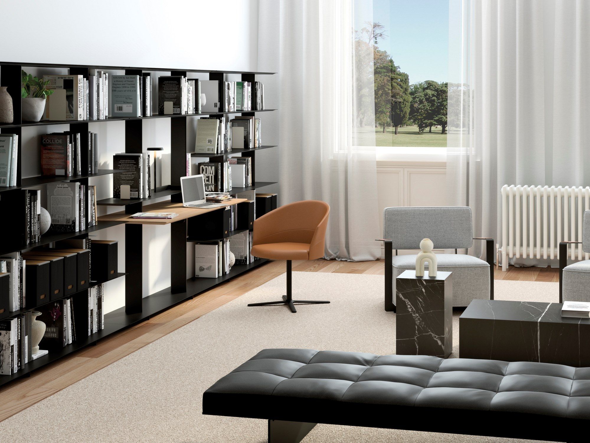 Книжный шкаф с письменным столом Systemtronic ARCH-00138003 - Вид №1