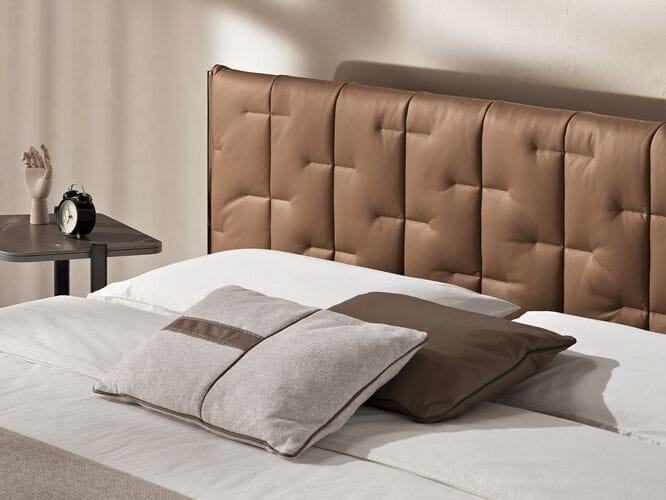 Кожаная двуспальная кровать с мягким изголовьем Max Divani Muzzle ARCH-00062477 - Вид №5