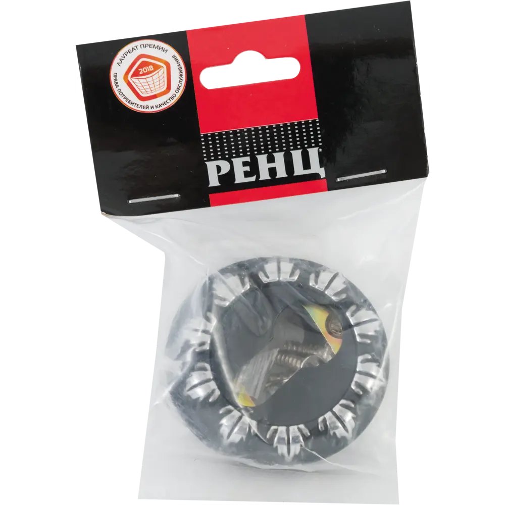 Накладки на цилиндр RENZ для межкомнатных дверей в стиле хром/черный 88293789 STLM-1405386 - Вид №3