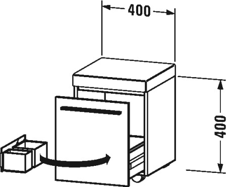 XL270407575 Мобильная тумба X-Large #XL2704 400 x 400 мм Лен, декор Duravit - Вид №1