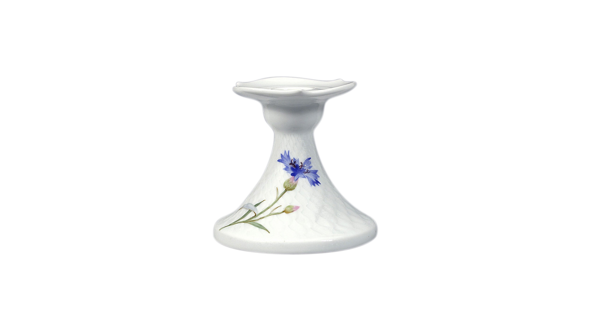 10645410 Meissen Набор подсвечников 8см "Игра волн, рельеф, голубые васильки", 2 шт Фарфор, Керамика  - Вид №1