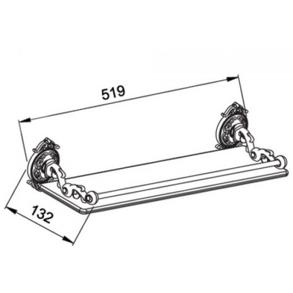 Полка стекло с прямым ограничителем HAYTA (Германия) ANTIC BRASS 13909/VBR sun-id-561911 - Вид №1