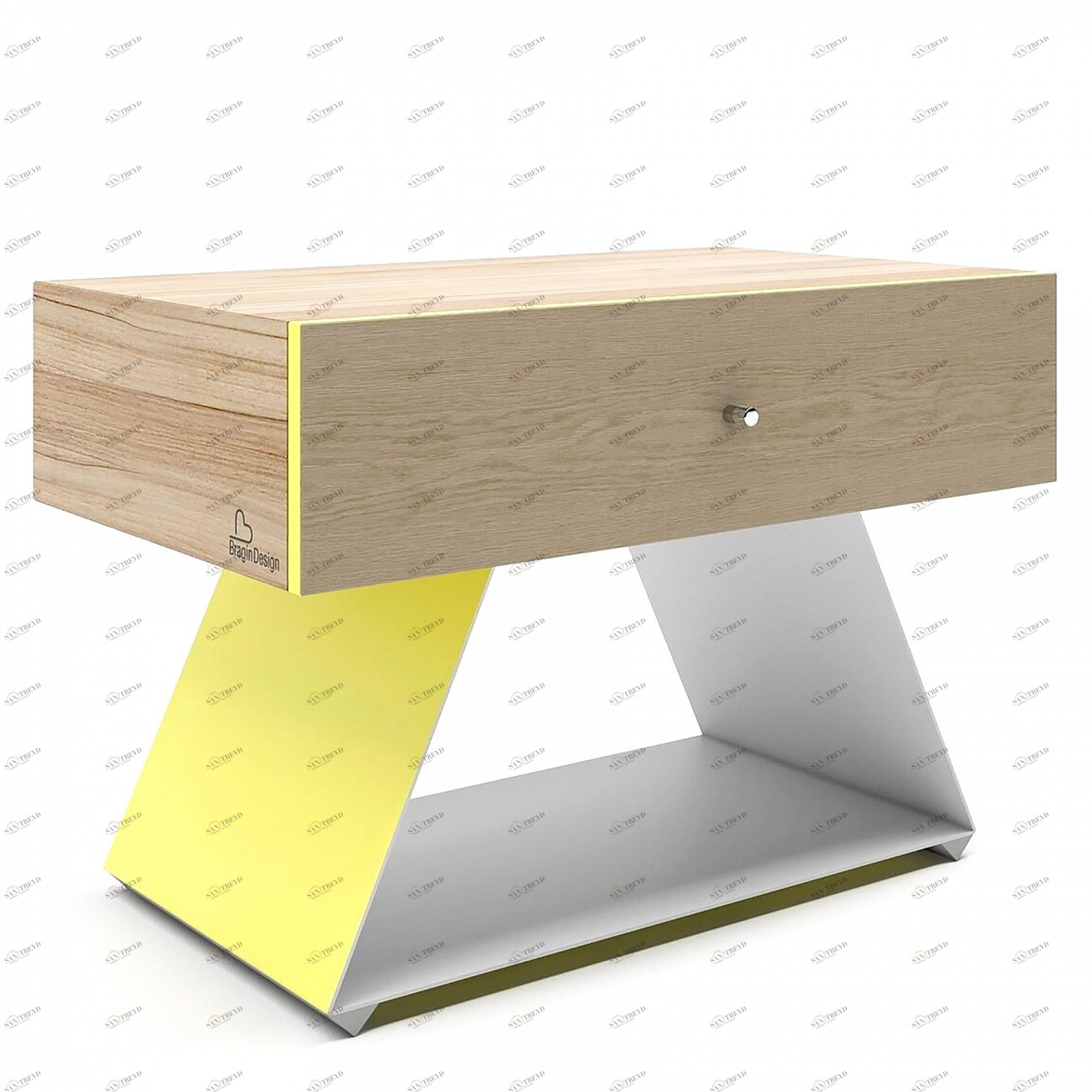 Тумба под телевизор с ящиком желтая Shape BRAGIN DESIGN  256501 Бежевый;желтый 