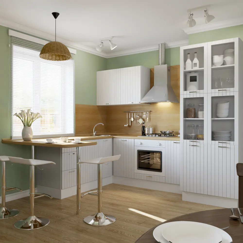 Витрина для шкафа Delinia «Фенс белый» 40x70 см, МДФ, цвет белый Фэнс белый STLM-2201254 - Вид №2