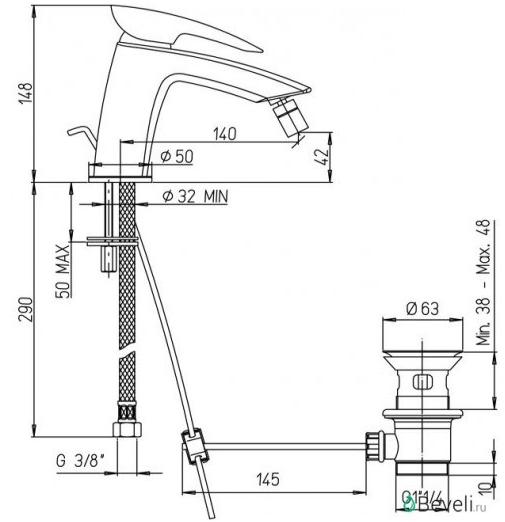 Paini Spider SRCR3062SKM смеситель для биде - Вид №2