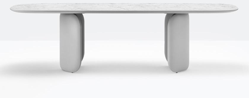 Pedrali Прямоугольный мраморный стол с основанием, обтянутым кожей Elinor sun-id-1392993 - Вид №3