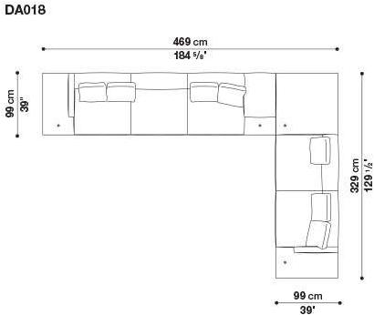 B&B Italia 3-х местный тканевый диван с шезлонгом Dock sun-id-1355318 - Вид №56